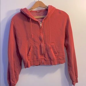 Red cropped brandy melville sweatshirt